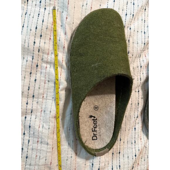 Dr. Feet Anatomical Wool and Leather Green Slippers Size 46 US 12 main image 2